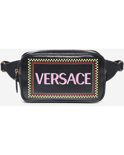 versace logo canvas fanny pack - black - belt bags|Versace purses black label.